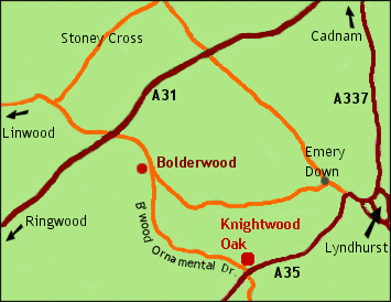 Location of Knightwood Oak