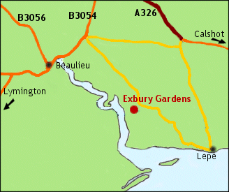 Map to Exbury Gardens Map to find Exbury Gardens