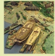 Buckler's Hard shipbuilding model