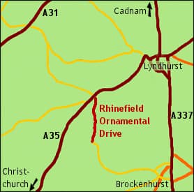 rhinefield ornamental drive map