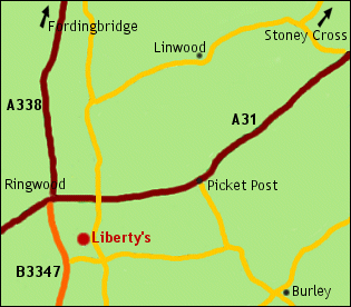 Liberty's Raptor and Reptile Centre Location Map