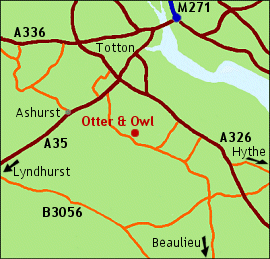 The New Forest Otter Owl Wildlife Park Location Map