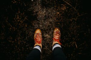 View Of Hiking Boots In The New Forest National Park